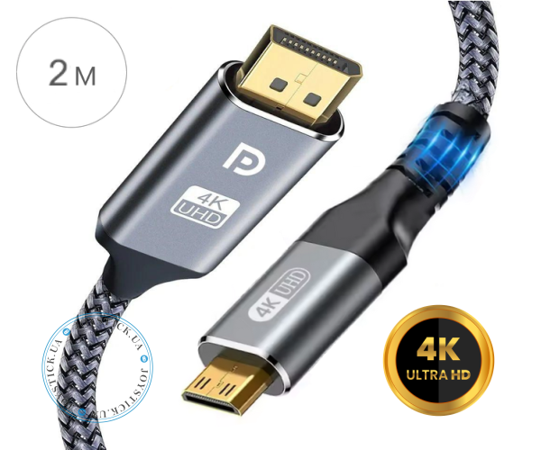 Кабель Mini HDMI - HDMI, Двонаправлений 2.0, 4K 60Hz - 2 метри